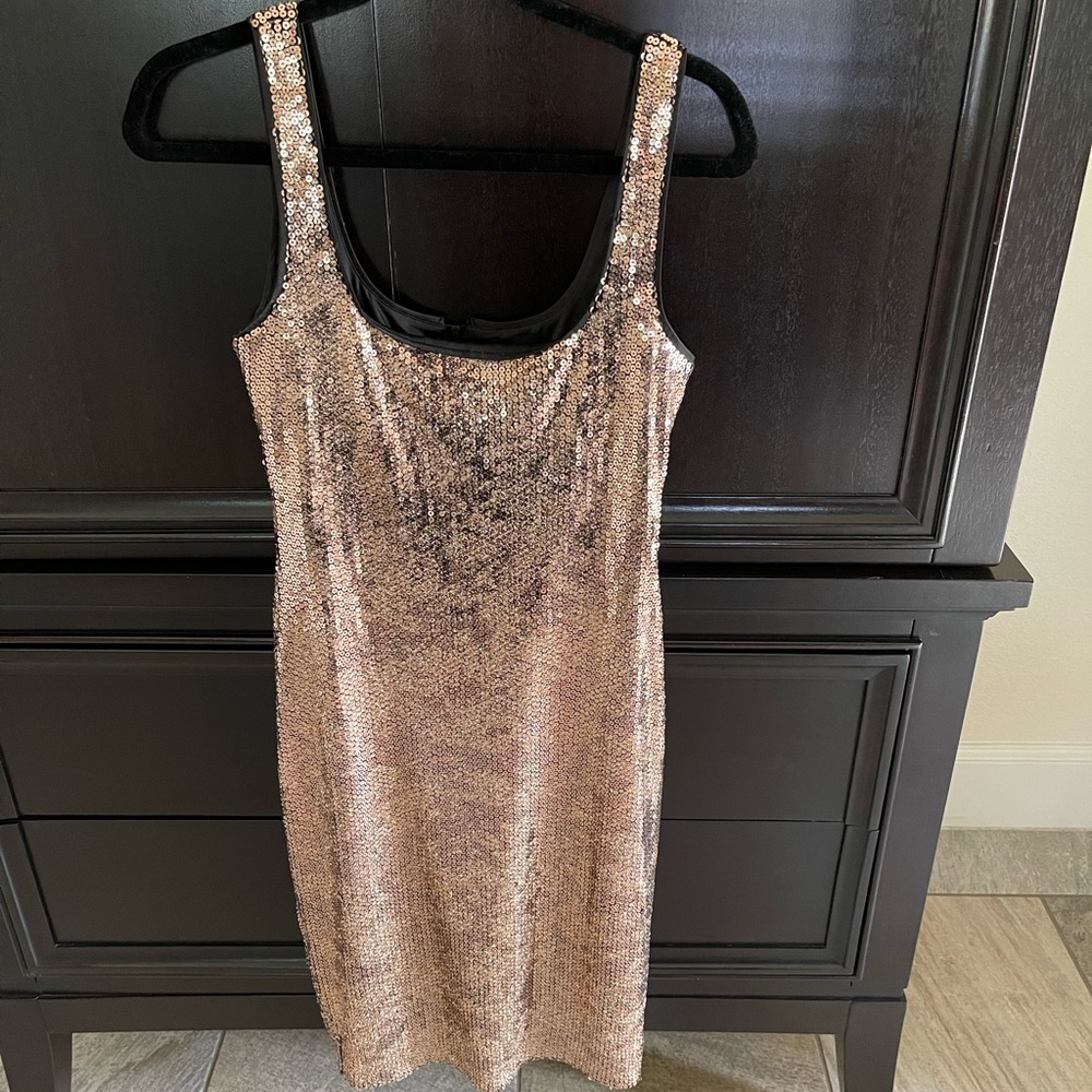 Bardot sequin dress-bronze